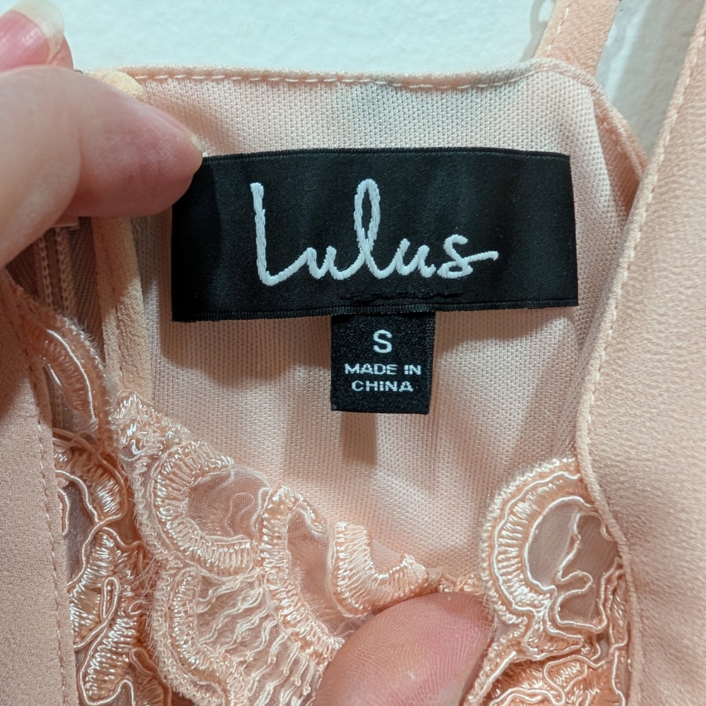 Lulu One and Only Blush Pink Lace Skater Dress Small - Picture 7 of 12
